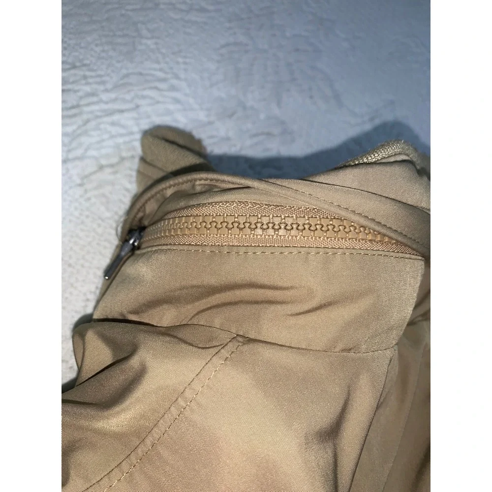 Polo Ralph Lauren Mens Tan Windbreaker Jacket Stowaway Hood Fleece Lined Large